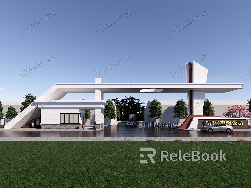 Industrial Park Entrance Enterprise Factory Gate School Gate model