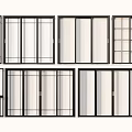 Various Modern Sliding Door Designs With Glass Panels And Frame Styles 3d model