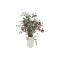 Decorative Flower Arrangement With White Vase Purple Lavender And White Blooms For Home Decor