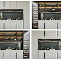 Modern Wine Cabinet Interior Design With Glass Doors Shelves Wine Bottles And Glasses