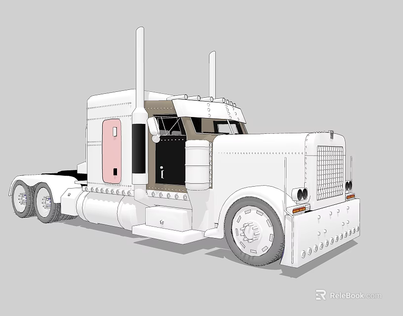 Electric Toy White Semi Truck With Detailed Design And Realistic Features 3d model 