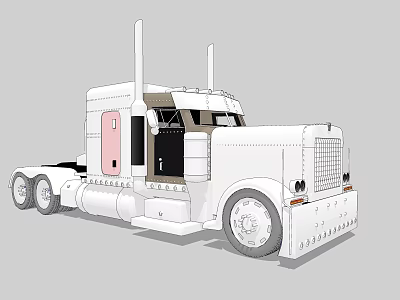 Electric Toy White Semi Truck With Detailed Design And Realistic Features 3d model