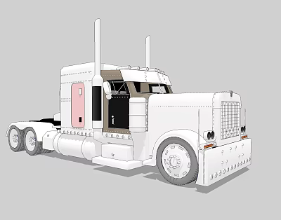 Electric Toy White Semi Truck With Detailed Design And Realistic Features 3d model