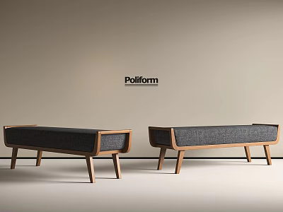Middle Ancient Silent Sofa Stool Fabric Sofa Stool Bench 3d model
