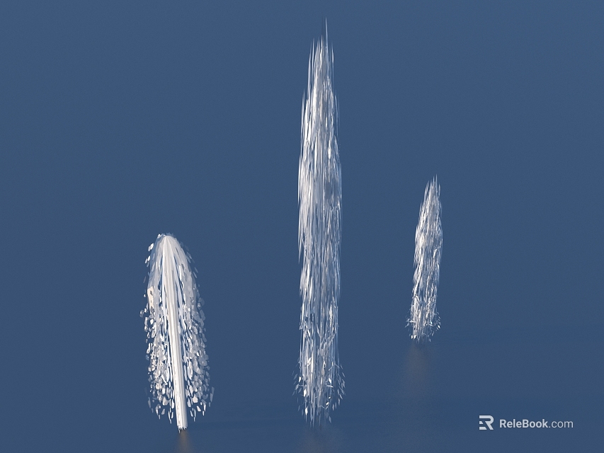 Elegant White Slender Garden Ornaments Featuring Three Spire Shapes For Outdoor Decor 3d model 