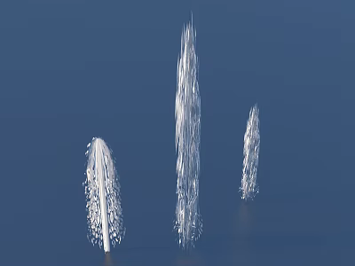 Elegant White Slender Garden Ornaments Featuring Three Spire Shapes For Outdoor Decor 3d model