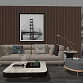 Modern Sofa Coffee Table Combination Simple Sofa Combination 3d model