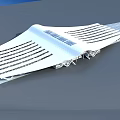 Modern Architectural Building With Curved Roof Glass Facade And Sleek Design Elements