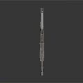 Futuristic Double Barrel Weapon With Detailed Metal Design And Tactical Features