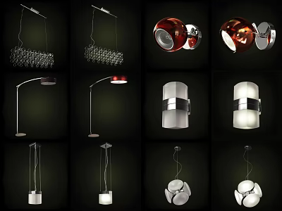 Diverse Modern Pendant Lights with Unique Designs and Contemporary Styles for Home Decor 3d model