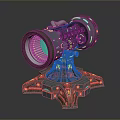 laser tower turret turntable sci-fi tower defense game tower defense sci-fi turret game turret game turret 3d model