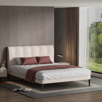 Bedroom Bedside Cabinet Carpet 3d model