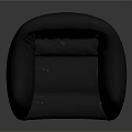 Modern Black Leather Chair With Rounded Armrests And Round Chrome Base