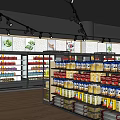 Supermarket Department Store Interior With Fresh Fruit Displays And Organized Product Shelves