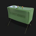 Green Military Weapon Storage Box With Metal Stands And Enemies Text