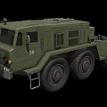 Military Green Heavy Duty Truck With Multiple Large Wheels And Number 08 On Side