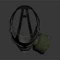 Fire Equipment Green Gas Mask With Transparent Lenses And Filter Canister