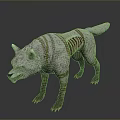 Mythical Wolf Warrior Creature With Golden Straps And Red Skeletal Armor Details