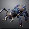 3D Model Spider With Blue Purple Gradient Body And Crystal Like Back Structures