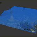 Wood and Stone Garden Model Design with Spiral Path and Decorative Structures in Green Landscape