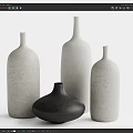 Modern Textured Vases in Light and Black with Minimalist Design