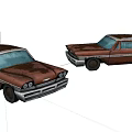 Two Rusty Old Classic Cars With Weathered Exterior And Vintage Design