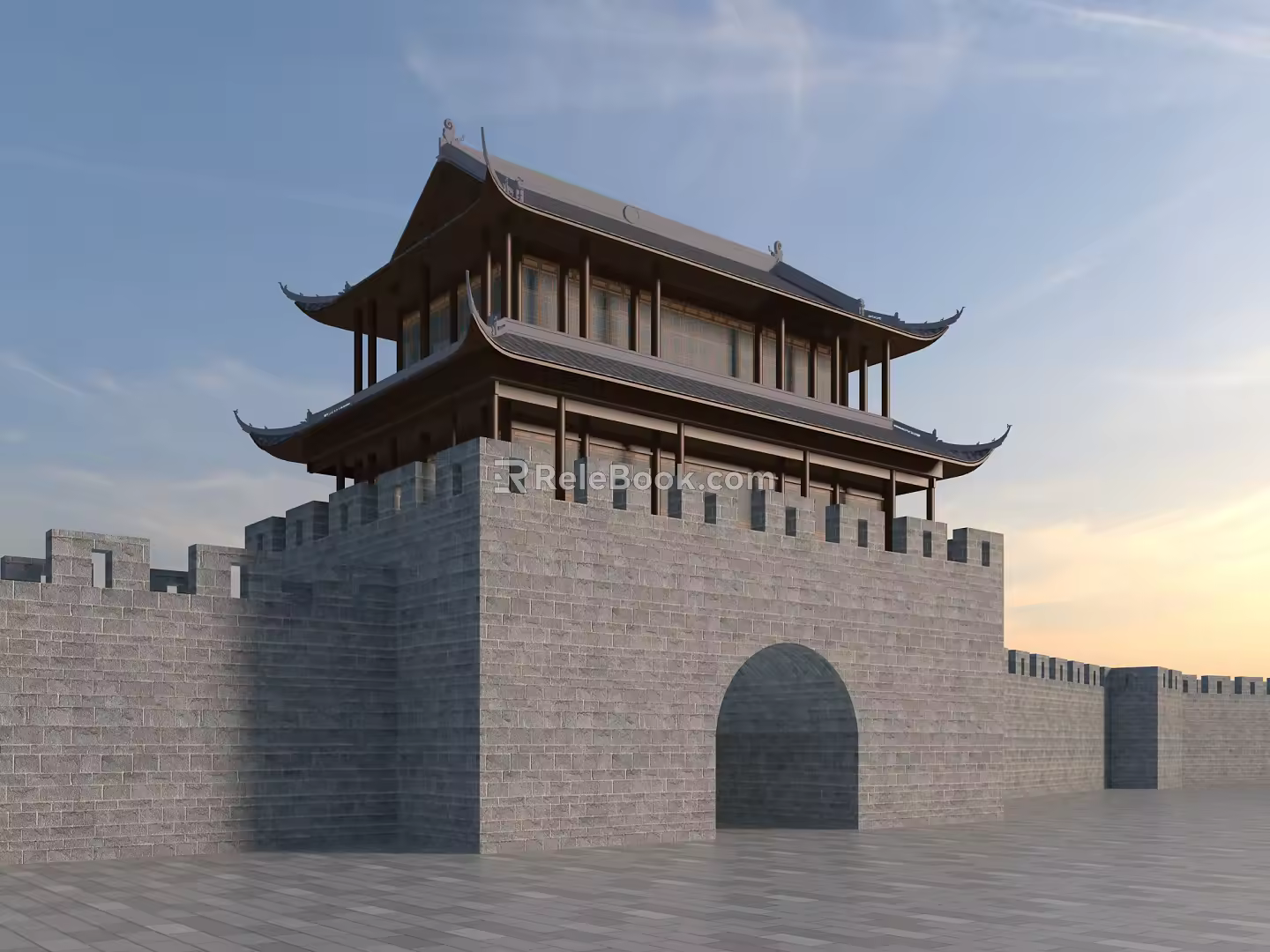 Chinese-style ancient building tower building tower 3d model