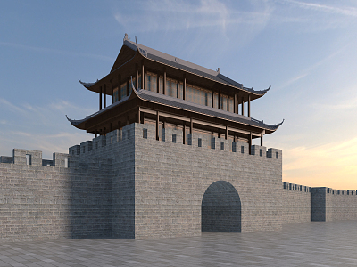 Chinese-style ancient building tower building tower 3d model