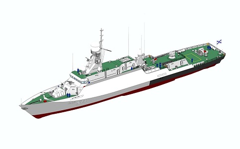 Russian Navy warship 3d model