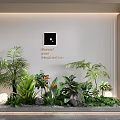 Lush Courtyard Garden Design With Tropical Plants Green Foliage Stones And Ambient Lights