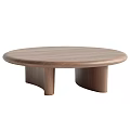 Round Wooden Coffee Tables With Curved Legs In Light And Dark Tones