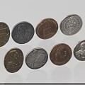 Decorative Ornament Set Vintage Coin Collection with Diverse Designs for Home Tabletop Decoration