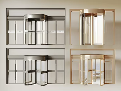 Variety Of Modern Folding Doors With Glass And Metallic Details 3d model