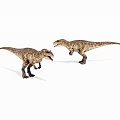 Two Realistic T Rex Dinosaur Toy Models With Detailed Texture Facing Each Other 3d model