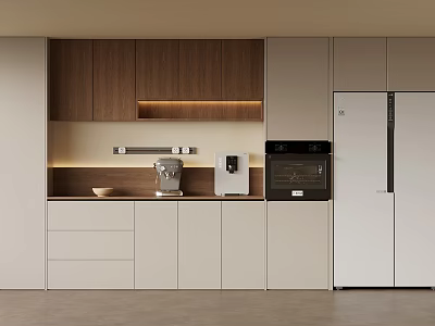Modern Wine Cabinet With Wooden Structure And Built In Lighting For Home Interior 3d model