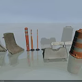 Road Construction Safety Facilities Including Traffic Cones Barriers Sandbags And Reflective Barrels