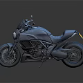 Sleek Dark Blue Modern Motorcycle With Streamlined Body And Leather Seat