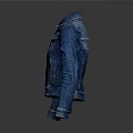 Stylish Blue Denim Jacket with Classic Collar Button Front and Long Sleeves 3d model