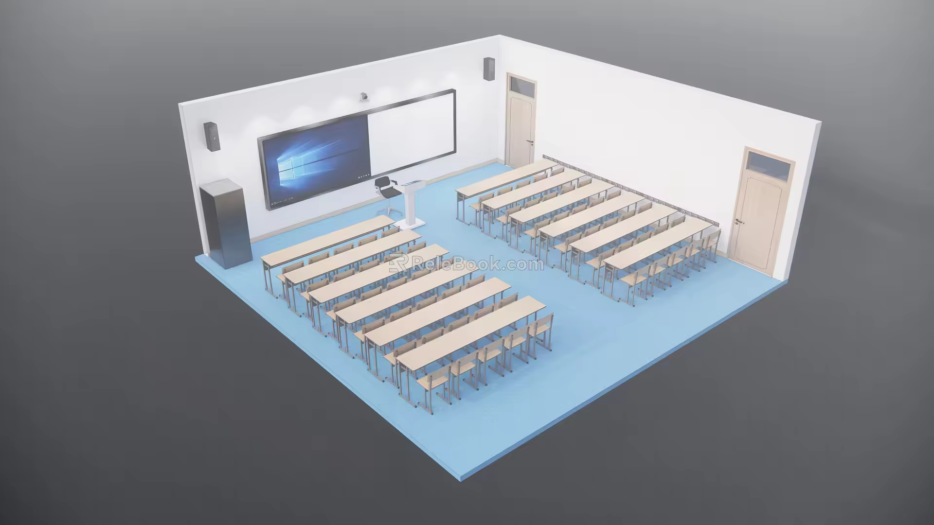 modern classroom facade classroom 3d model