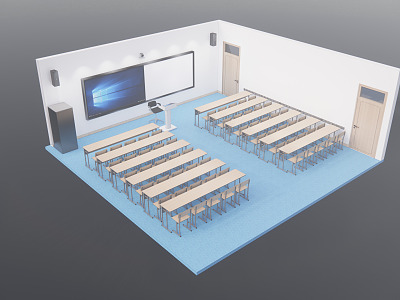 modern classroom facade classroom model