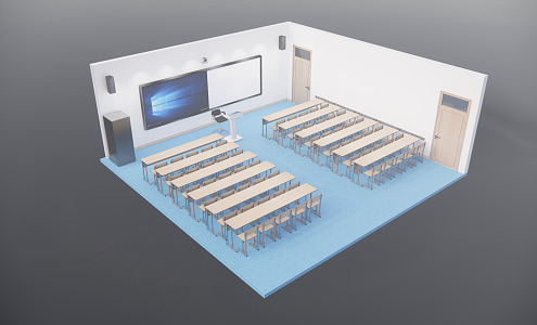 modern classroom facade classroom 3d model