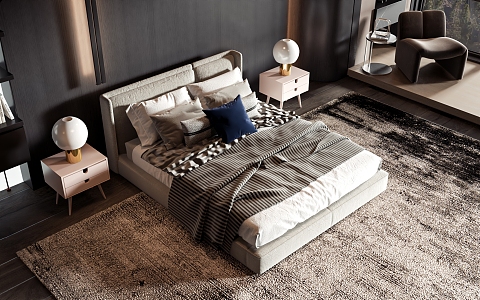 Style Commodity Bed 3d model