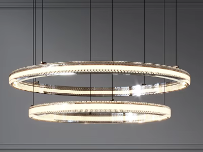 Modern Double Ring Chandelier With Crystal Accents And Bright Lighting Fixture Design 3d model