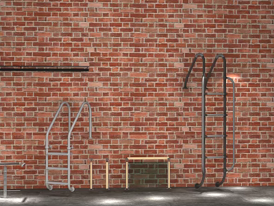 INDUSTRIAL LOFT STAIRS 3d model