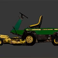 Green And Yellow Riding Lawn Mower With Comfortable Seat And Cutting Deck