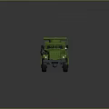 Vintage Green Utility Vehicle With Tanker Body Six Wheels And Classic Design