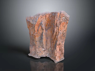 Natural Wood Like Texture Stone With Reddish Brown And Gray Irregular Shape Decorative Piece 3d model