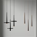Contemporary Hanging Pendant Lights With Black And Metallic Geometric Design Elements