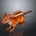 3D Striped Chipmunk Character With Red Eyes For Game Movie Roles