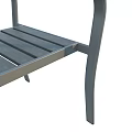 Durable Modern Metal Outdoor Chair For Garden Patio With Slatted Design And Armrests